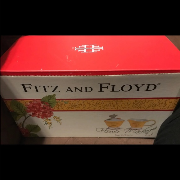 Fitz And Floyd Flower Market Sugar And Creamer Set New In Box - Picture 3 of 7